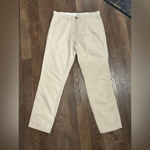 Men's Cream Linen Blend Pants